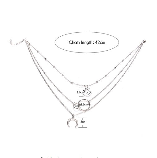 Fashionable Multilayer Boho Moon Map Necklace snapshop