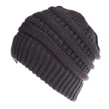 Mixed Color Knitted Wool Hat Ladies Non-labeled Ponytail Hat snapshop