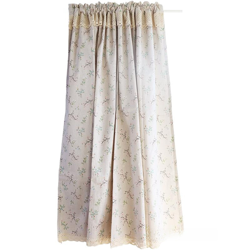 American Mediterranean Nordic style cotton linen half curtain dust-proof decorative curtain snapshop