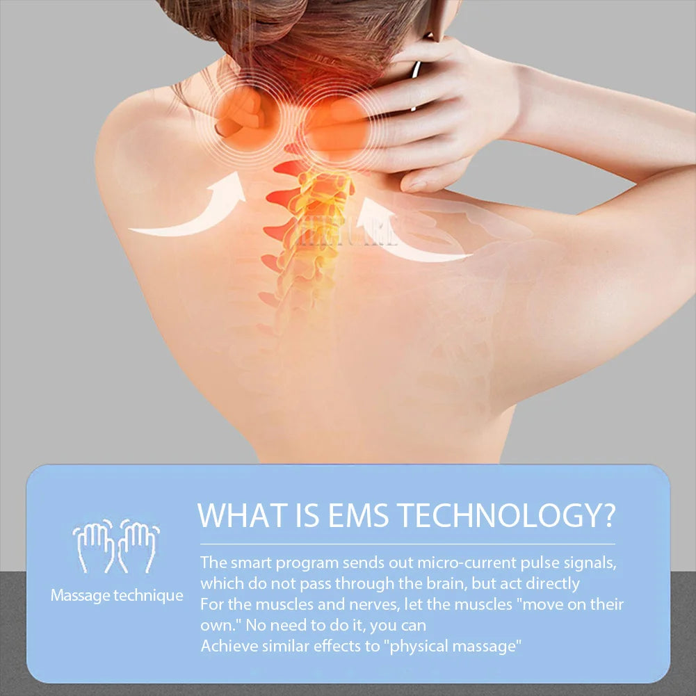 Pulse Neck Massager Electric Smart EMS Cervical Massagers TENS Pain Relief Relaxation Muscle Kneading Massage - snapshop Pulse Neck Massager Electric Smart EMS Cervical Massagers TENS Pain Relief Relaxation Muscle Kneading Massage
