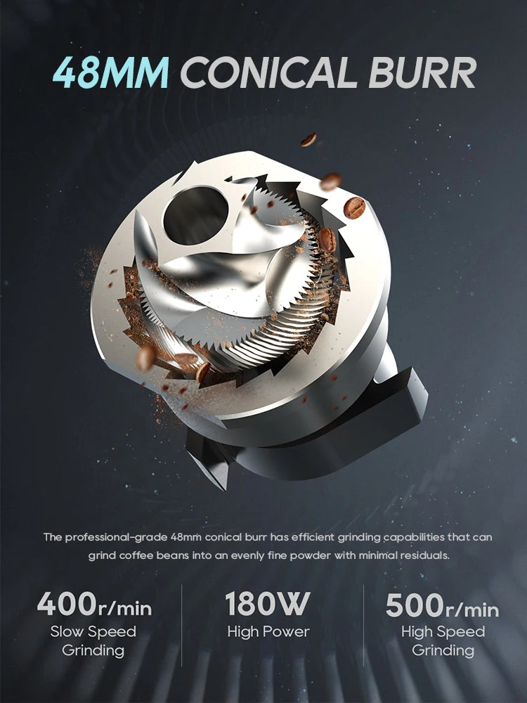 HiBREW G5 48mm Conical Burr Electric Coffee Grinder Compact Portable Coffee Bean Mill Kitchen for Espresso Turkish Coffee HiBREW Official Store
