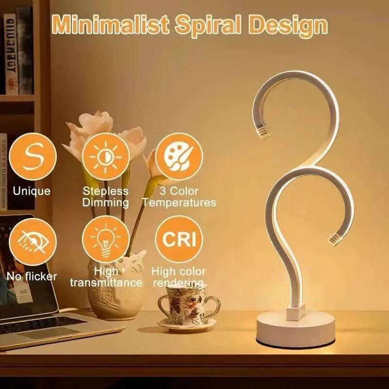 Creative Double Question Mark Elegant White Desktop Lamp, USB Power Supply - Three Color Lighting, Suitable For Bedroom snapshop